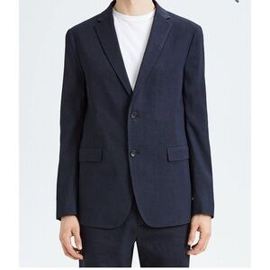 THEORY Theory Men’s Crunch Linen Unconstructed Blazer Jacket size 40 in navy